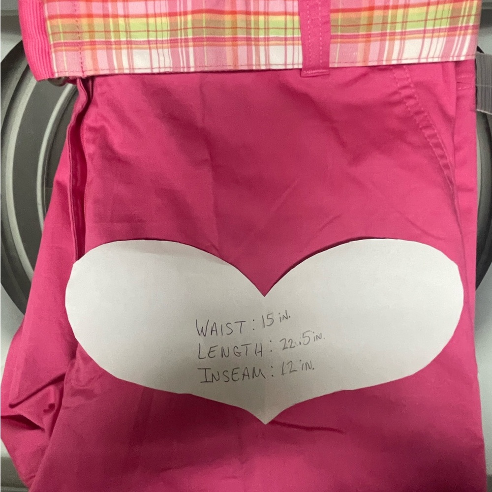Kim Rogers Hot Pink Women's Shorts with Plaid Trim Belt - Picture 6 of 7